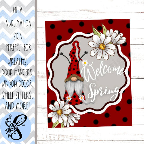 Wreath Sign, Gnome Wreaths Sign for Front Door, Ladybug Wreath Signs, Sugar Pepper Designs, Wreath Embellishment