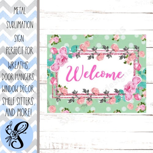 Wreath Sign, Welcome Wreath Sign, Rose Wreath Sign, Sugar Pepper Designs, Sign For Wreath, Door Decor