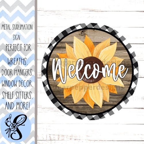 Wreath Sign, Sunflower Wreath Sign, Welcome Wreath Sign, Sugar Pepper Designs, Sign For Wreath, Door Decor