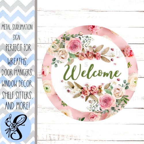 Wreath Sign, Rose Wreath Sign, Welcome Wreath Sign, Sugar Pepper Designs, Sign For Wreath, Door Decor