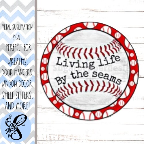 Wreath Sign, Baseball Wreath Sign, Sugar Pepper Design Door Decor Sign For Wreath