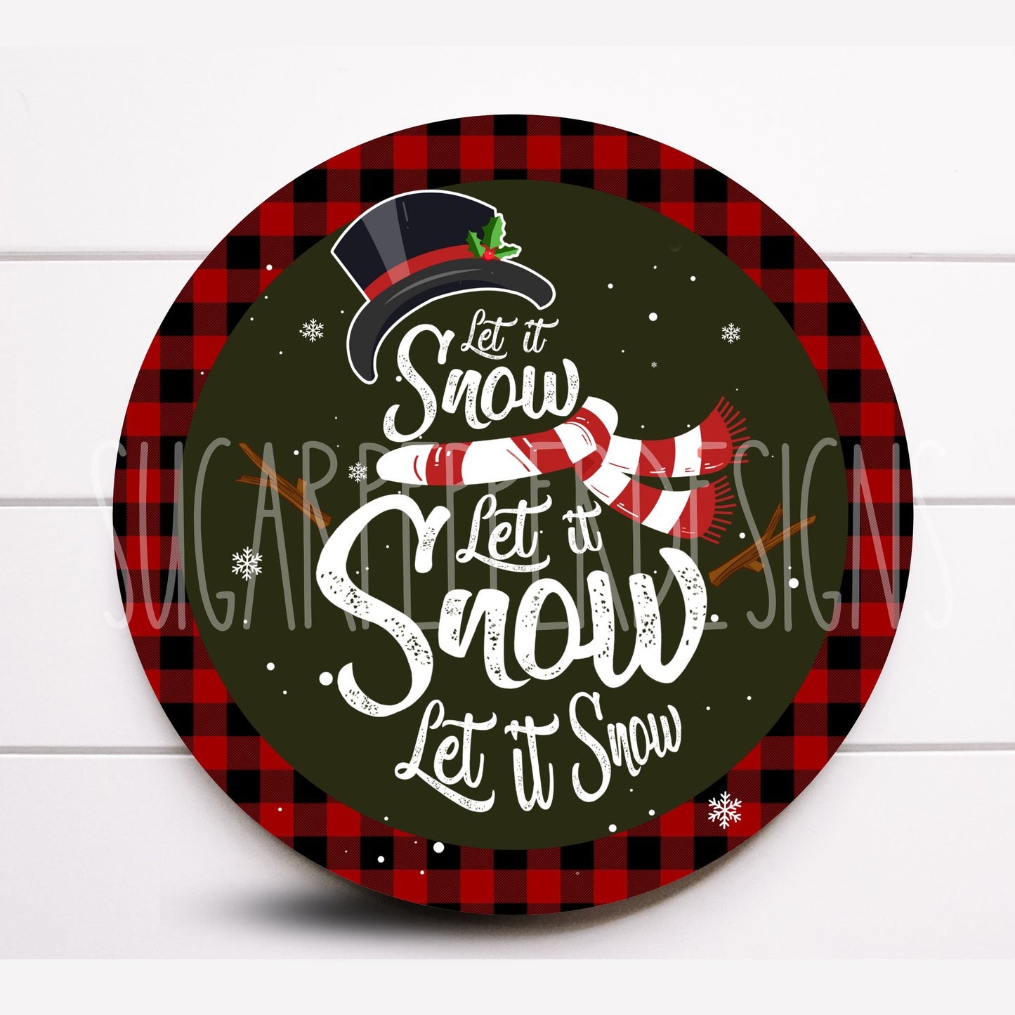 Wreath Sign, Let It Snow Wreath Sign, Snowman Wreath Sign, Sugar Pepper Designs, Sign For Wreath