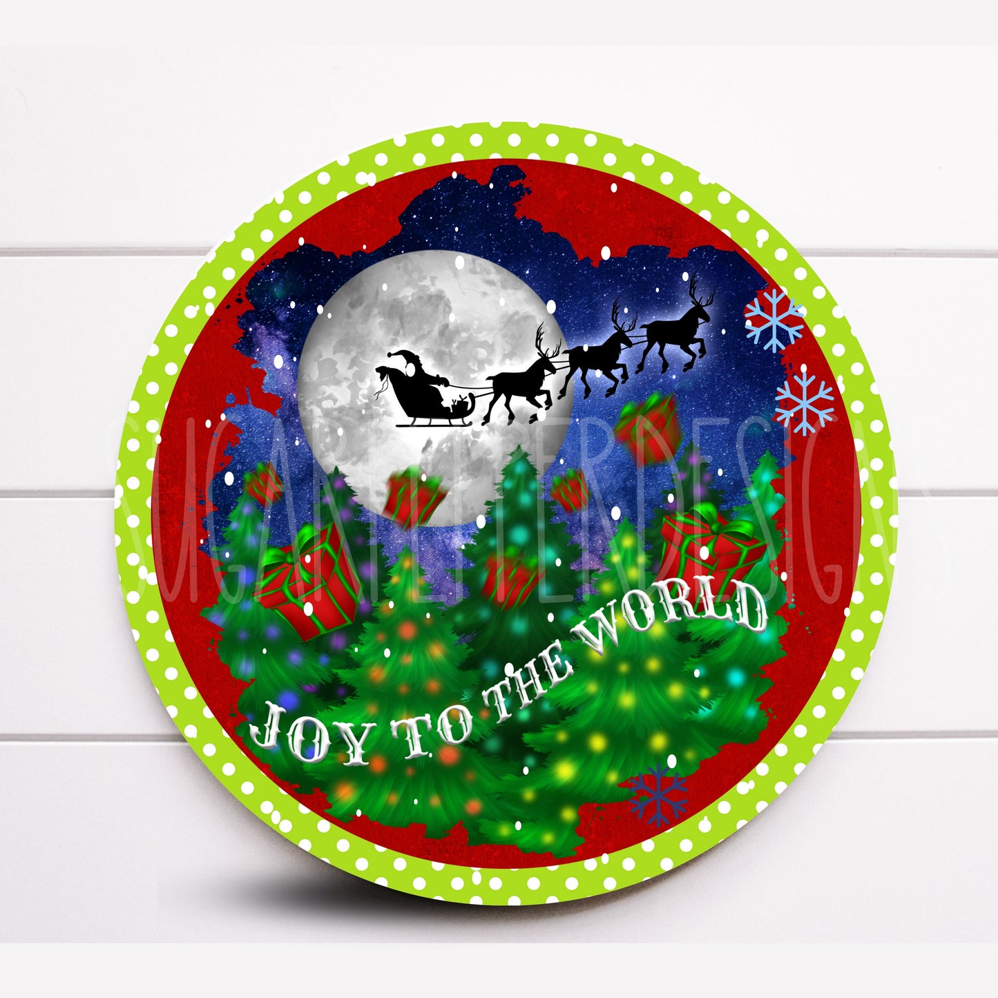 Wreath Sign, Joy To the World Round Metal Sign, Sugar Pepper Designs, Sign For Wreath, Wreath Attachments, Door Decor, Christmas Sign