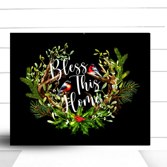 Wreath Sign, Bless This Home Wreath Sign, Winter Wreath Sign, Choose Your Size Wreath Sign, Sign For Wreath, Sugar Pepper Designs