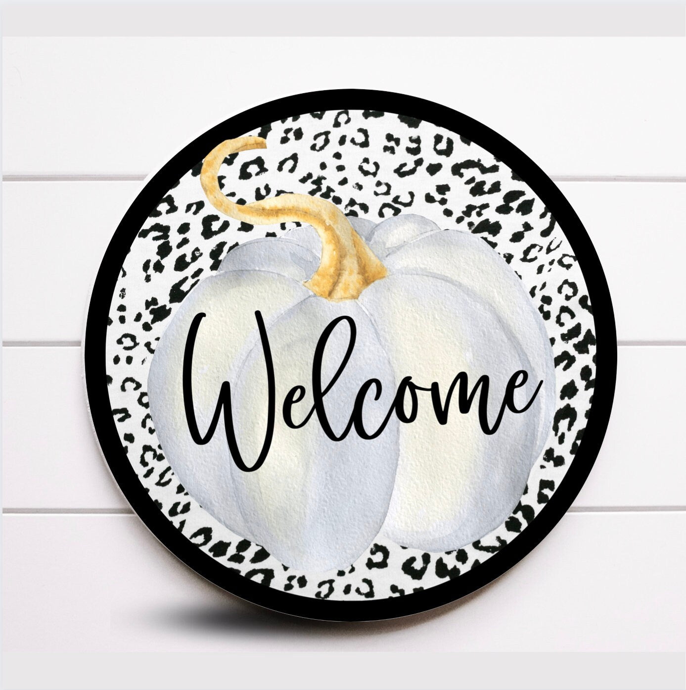 Wreath Sign, Fall Welcome Pumpkin Wreath Sign, Monotone Cheetah Print Wreath Sign, Sugar Pepper Designs, Sign For Wreath, Door Decor