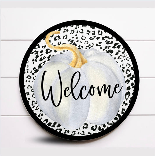 Wreath Sign, Fall Welcome Pumpkin Wreath Sign, Monotone Cheetah Print Wreath Sign, Sugar Pepper Designs, Sign For Wreath, Door Decor