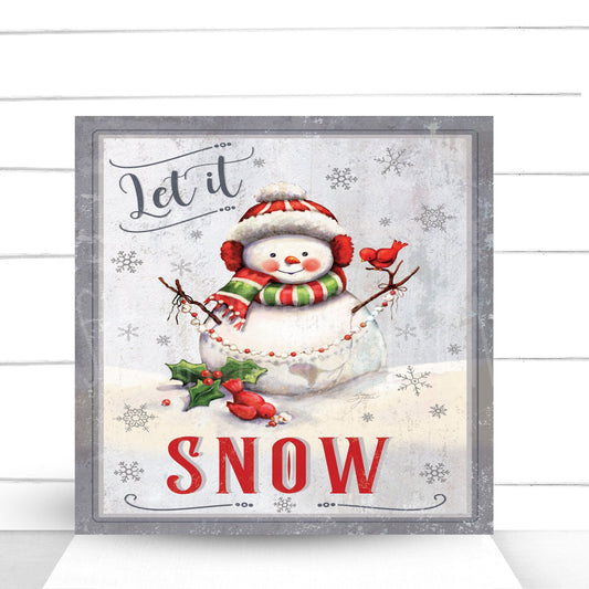 Wreath Sign, Snowman Wreath Sign, Let it Snow Wreath Sign, Round Metal Sign, Winter Wreath Sign, Sugar Pepper Designs, Sign For Wreath