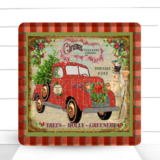 Wreath Sign, Christmas Truck Wreath Sign, Sugar Pepper Designs, Sign For Wreath, Door Decor