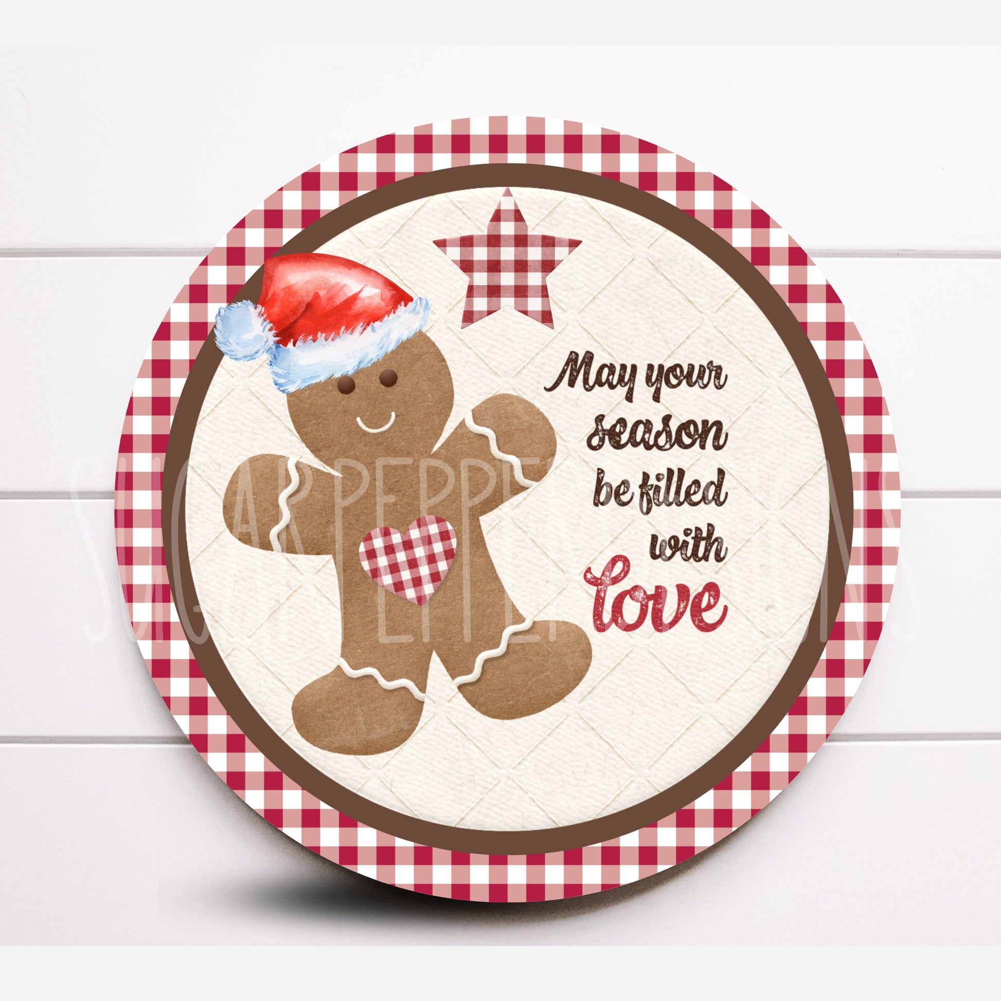 Wreath Sign, Gingerbread Wreath Sign, Sugar pepper Designs, Sign For Wreath