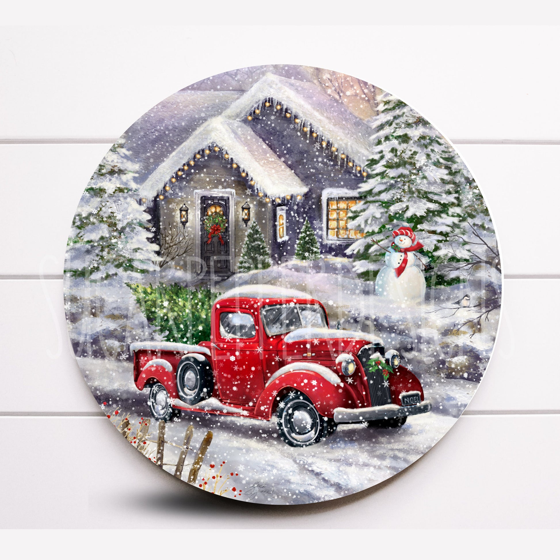 Wreath Sign, Christmas Truck Wreath Sign, Sugar Pepper Designs, Sign For Wreath, Door Décor