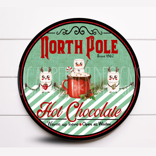 Wreath Sign, Christmas Wreath Sign, North Pole Wreath Sign, Sugar Pepper Designs, Sign For Wreath , Door Decor