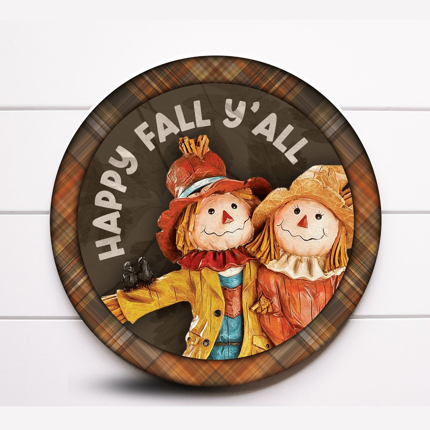 Wreath Sign,Fall Wreath Sign, Happy Fall Y’all Scarecrow Wreath Sign, Sugar Pepper Designs, Sign For Wteath