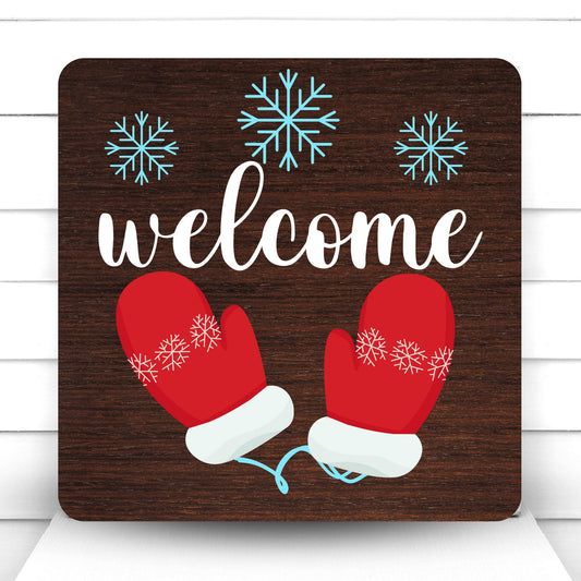 Wreath Sign, Welcome Winter Mittens Wreath Sign, Winter Wreath Sign, Sugar Pepper Designs, Sign For Wreath