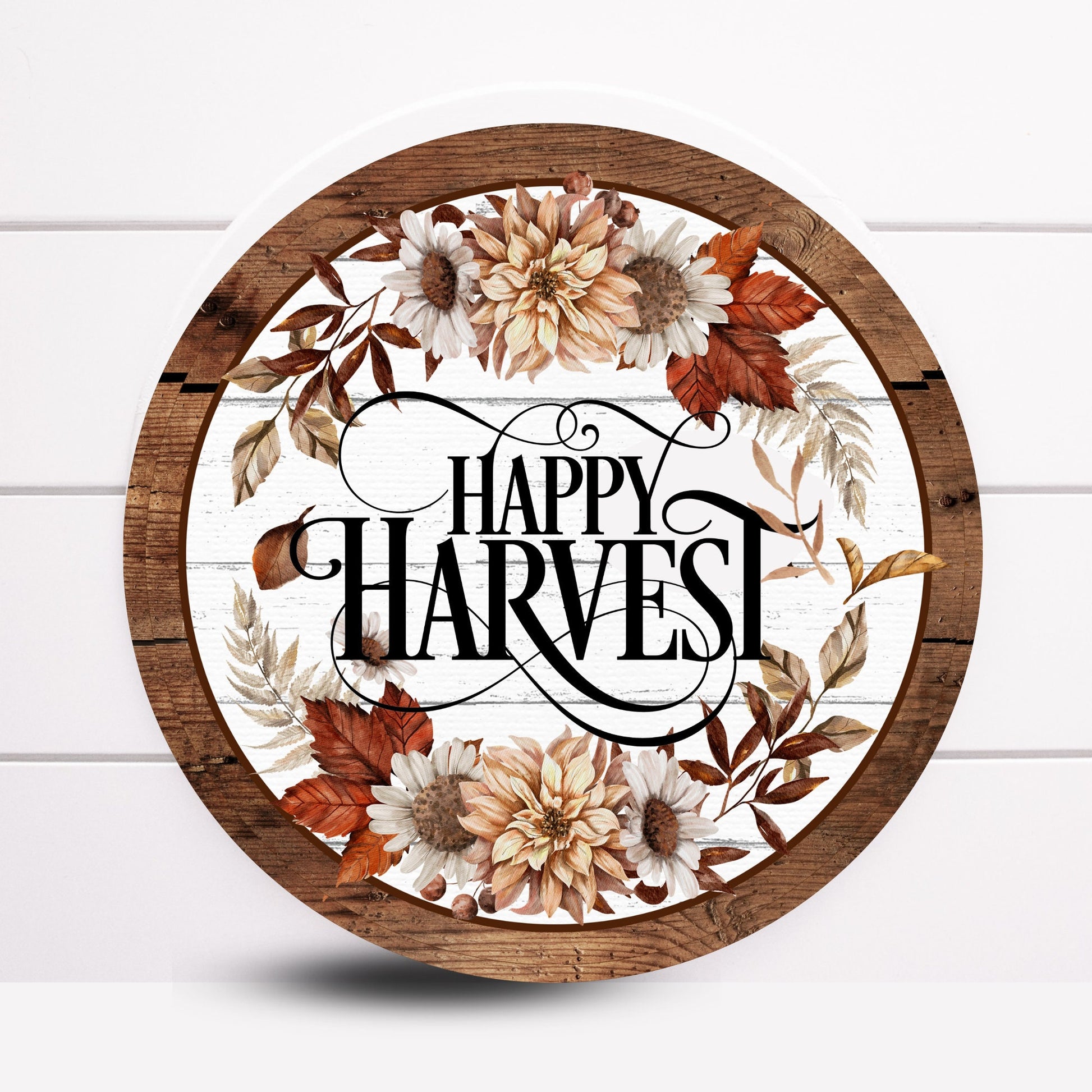 Wreath Sign, Happy Harvest Neutral Fall Wreath Sign, Fall Wreath Sign, Sugar Pepper Designs, Sign For Wreath, Thanksgiving Supplies