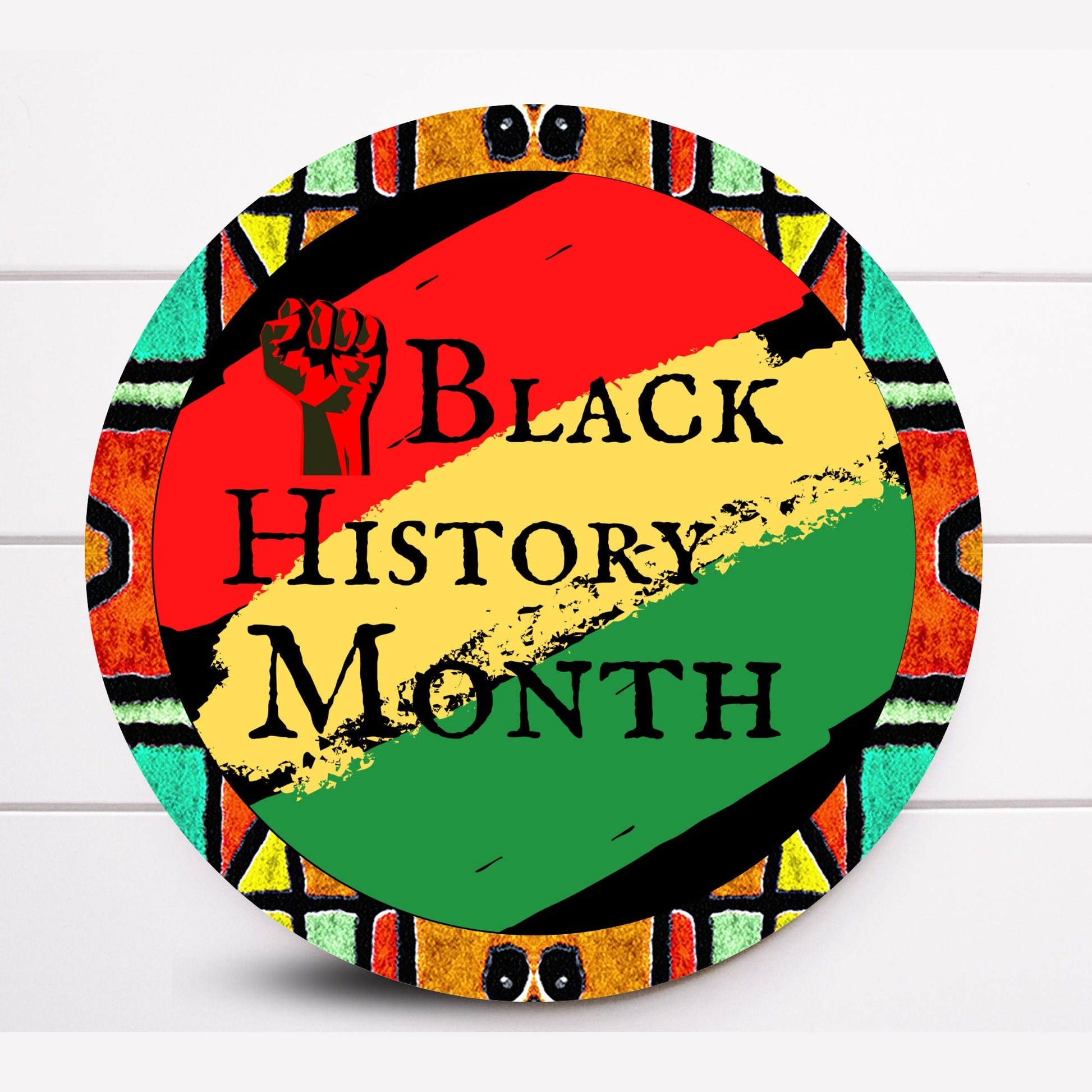 Wreath Sign, Round Wreath Sign, Black History Wreath Sign, My History is Strong Sign, Pepper Designs, Sign For Wreath, Wreath Attachments