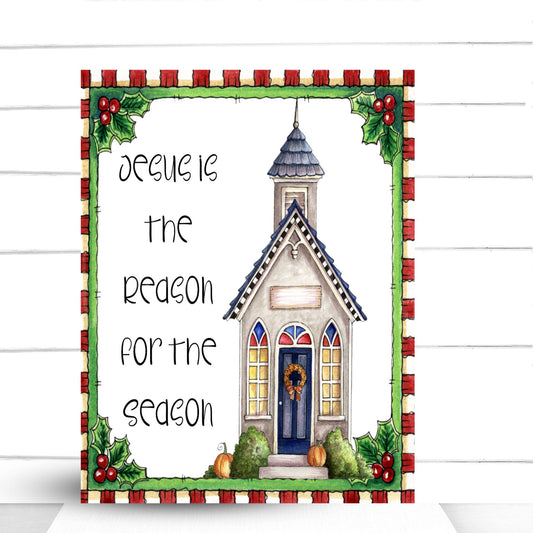 Wreath Sign, Jesus Is The Reason Church Wreath Sign, Christmas Wreath Sign, Sugar Pepper Designs, Sign For Wreath, Door Decor