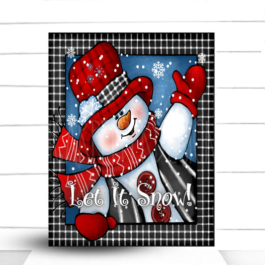 Wreath Sign, Let It Snow Snowman Wreath Sign, Snowman Wreath Sign, Sign For Wreath