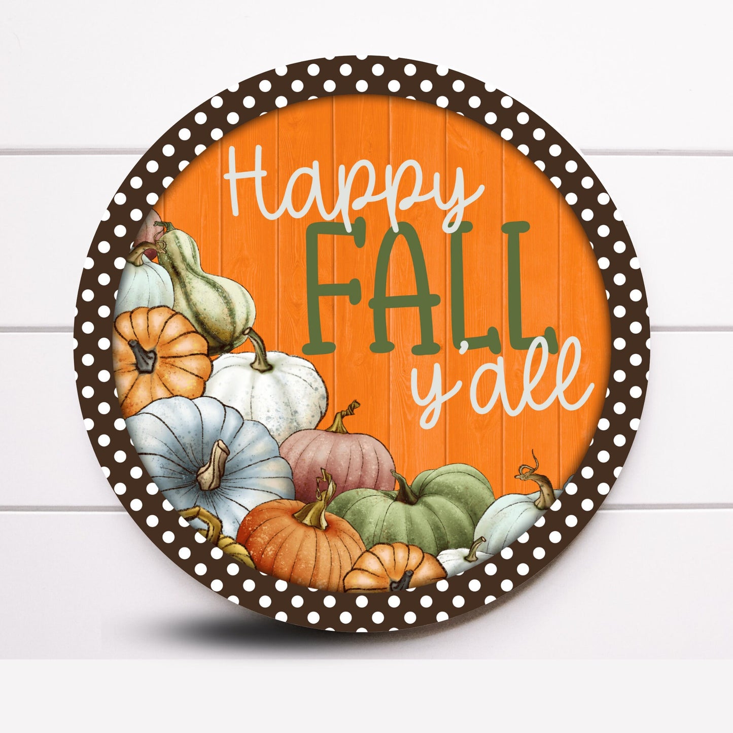 Wreath Sign, Pumpkin Happy Fall Y’all Wreath Sign, Fall Wreath Sign, Round Sign, Sugar Pepper Designs, Sign for Wreath