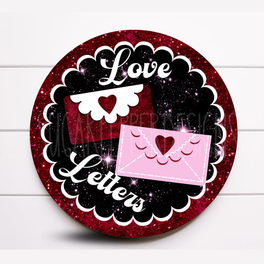 Wreath Sign, Round Wreath Sign, Valentine’s Day Wreath Sign, Hearts Wreath Sign, Sugar Pepper Designs, Sign For Wreath