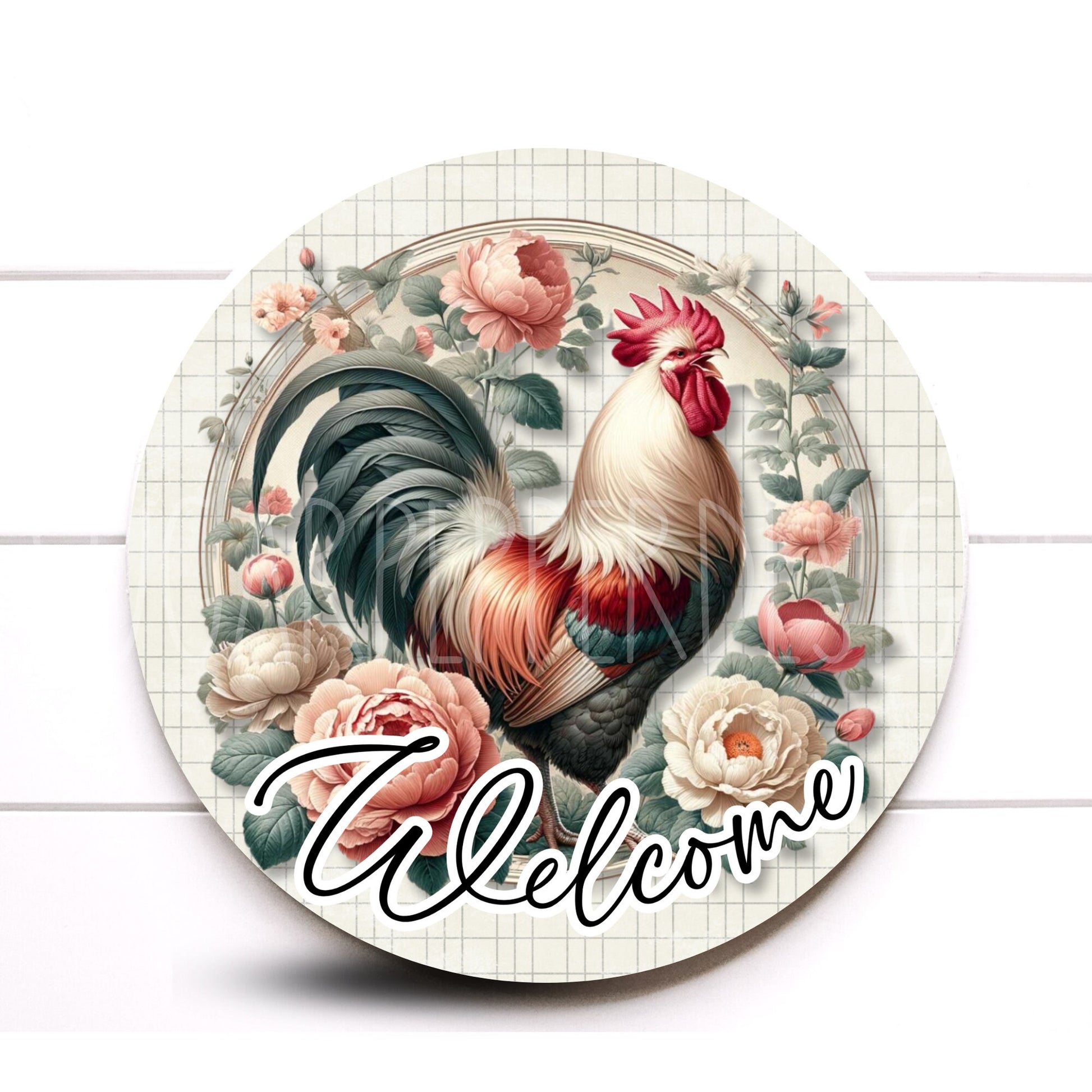 Wreath Sign, Chicken Wreath Sign, Choose Your Custom Size, Round Wreath Sign, Sugar Pepper Designs, Sign For Wreath, Door Decor