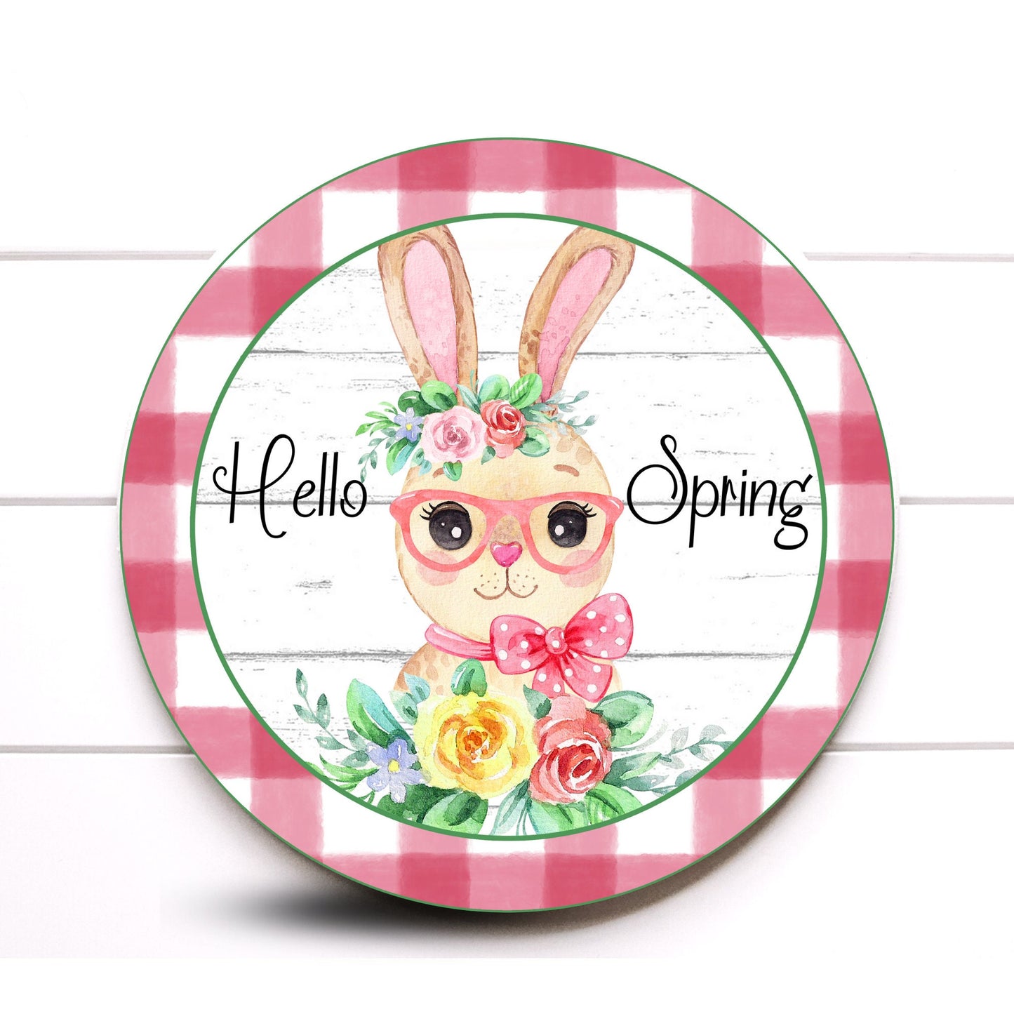 Easter Wreath Sign, Bunny With Glasses Wreath Sign, Hello Spring Wreath Sign, Sugar Pepper Designs, Sign For Wreath, Door Decor