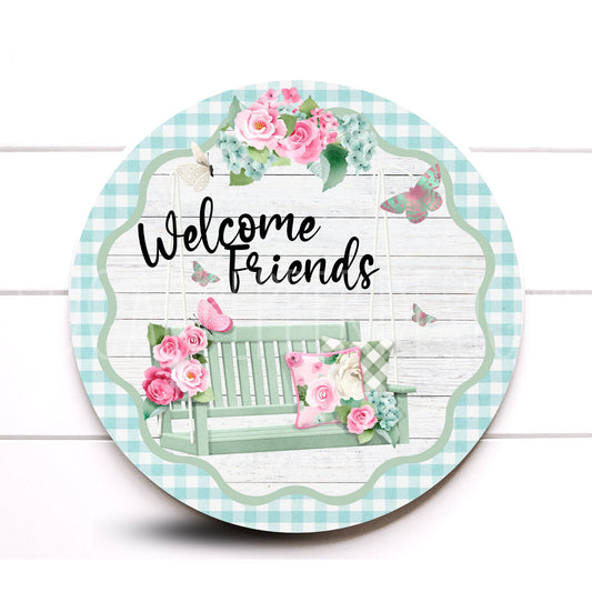 Wreath Sign, Welcome Friends Roses Wreath Sign, Everyday Wreath Sign, Sugar Pepper Designs, Sign For Wreath, Door Decor