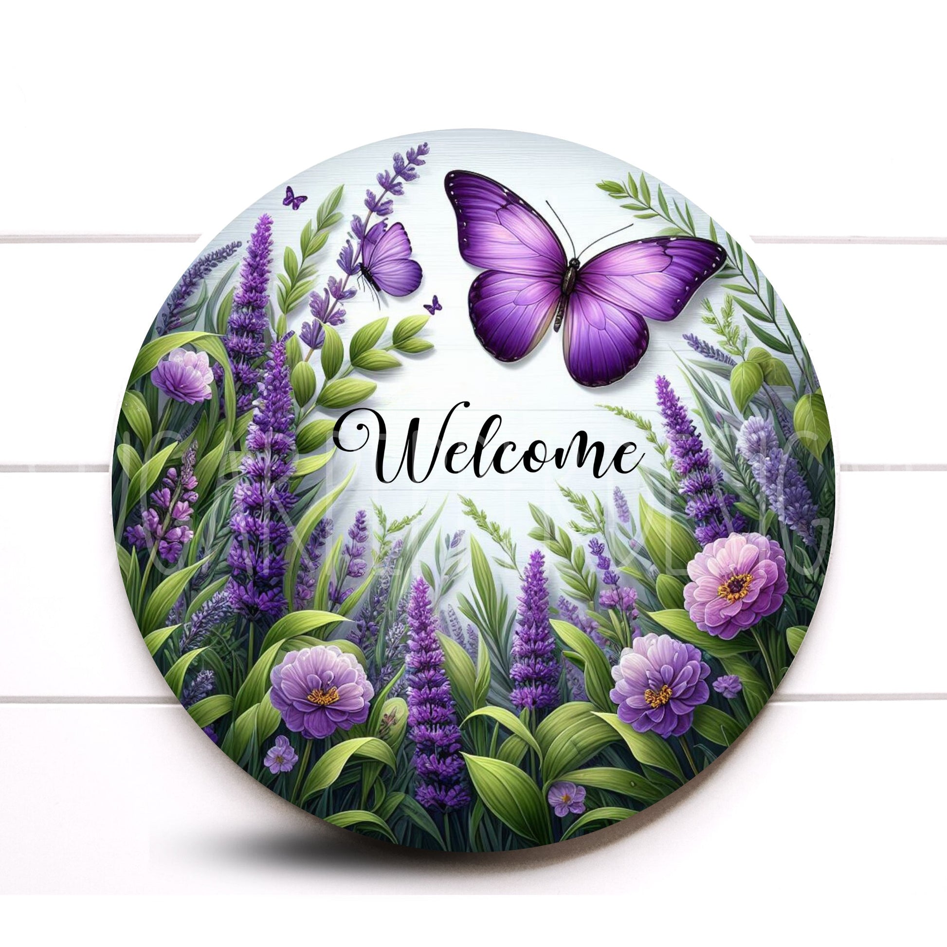 Wreath Sign, Purple Butterfly Round Everyday Wreath Sign, Everyday Wreath Sign, Sugar Pepper Designs, Sign For Wreath, Door Decor