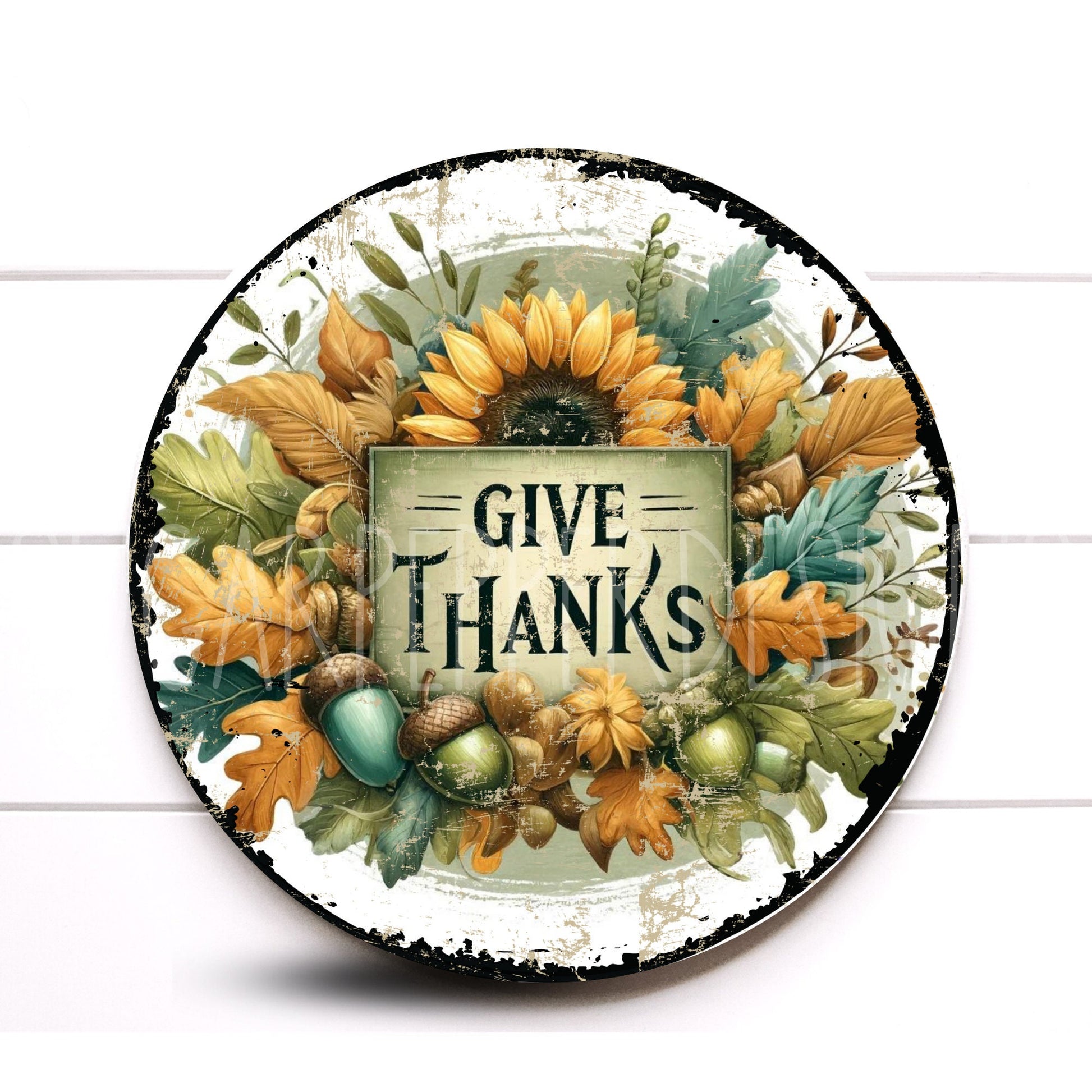 Wreath Sign, Fall Wreath Sign, Give Thanks Round Metal Wreath Sign, Sugar Pepper Designs, Sign For Wreath, Thanksgiving Supplies