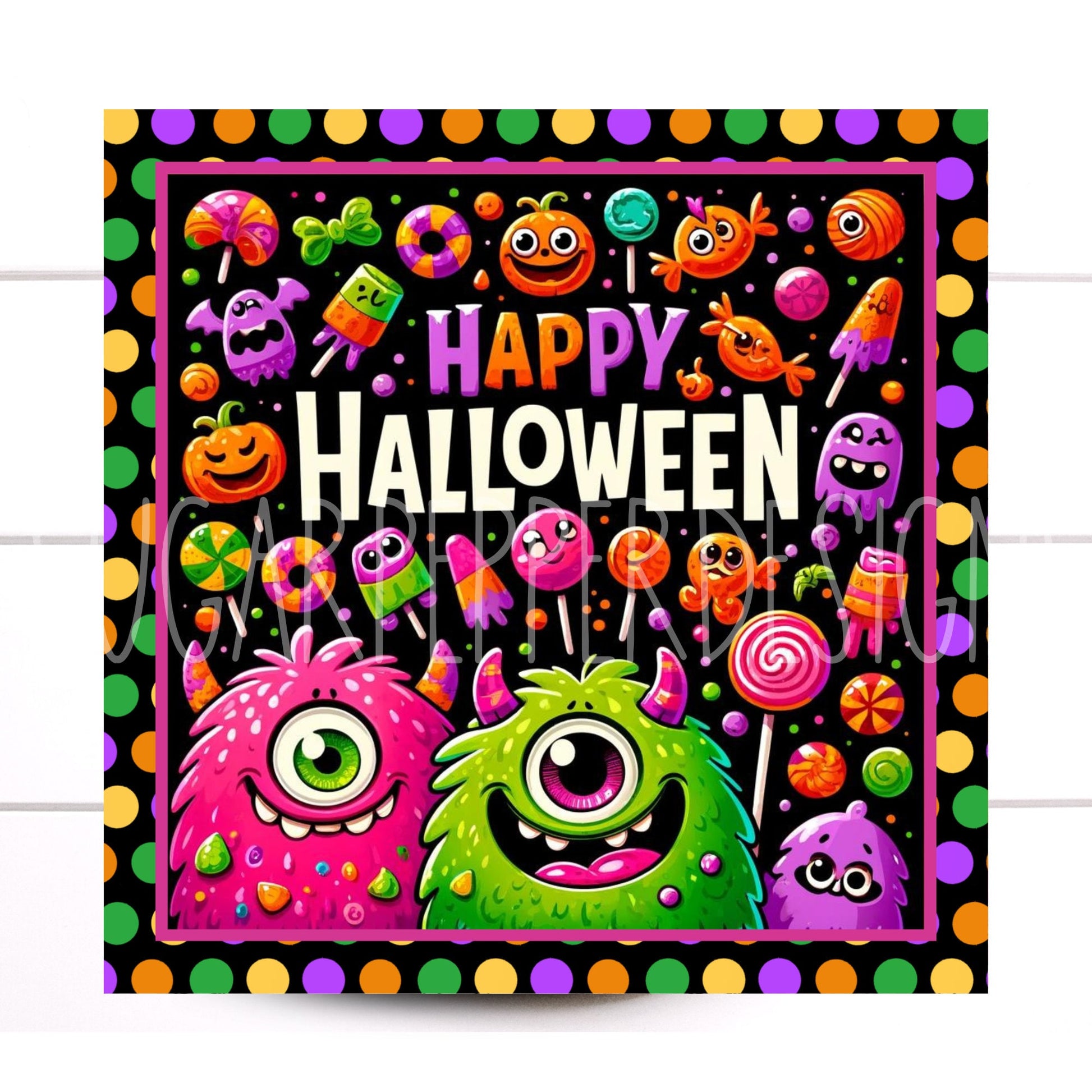 Wreath Sign, Halloween Wreath Sign, One Eyed Monster Wreath Sign, Whimsical Halloween Sign, Sugar Pepper Designs, Sign For Wreath