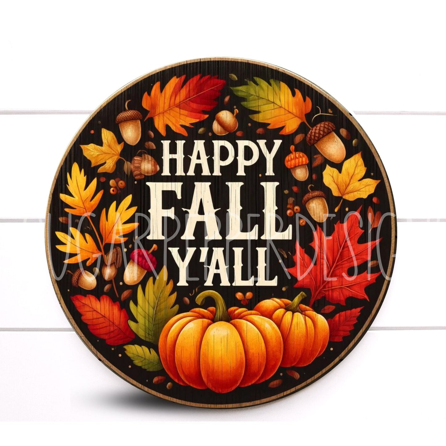 Wreath Sign, Happy Fall Y’all Pumpkin Metal Wreath Sign, Sugar Pepper Designs, Sign For Wreath, Fall Supplies and Decor, Aluminum Sign