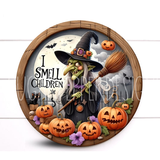 Wreath Sign, Halloween Wreath Sign, Witch Wreath Sign, Whimsical Halloween Sign, Sugar Pepper Designs, Sign For Wreath,Aluminum Sign