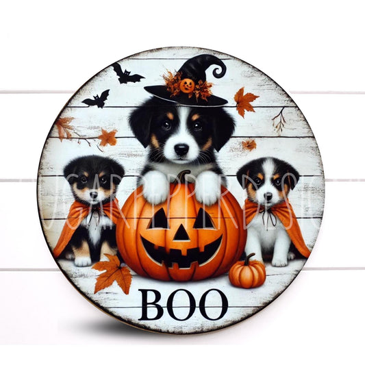 Wreath Sign, Boo Halloween Wreath Sign, Cute Dog Wreath Sign, Halloween Wreath Sign, Sign For Wreath