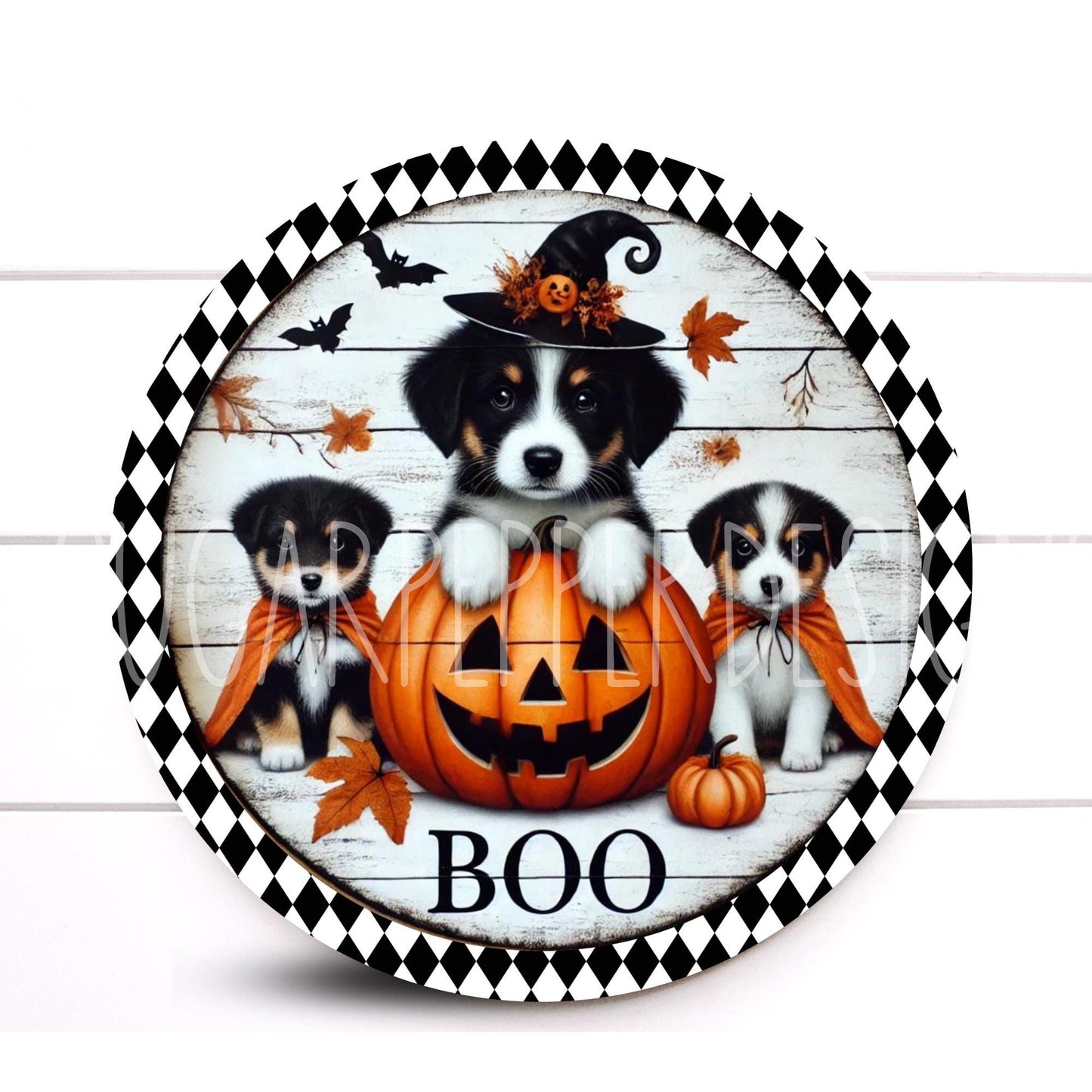 Wreath Sign, Boo Halloween Wreath Sign, Cute Dog Wreath Sign, Halloween Wreath Sign, Sign For Wreath