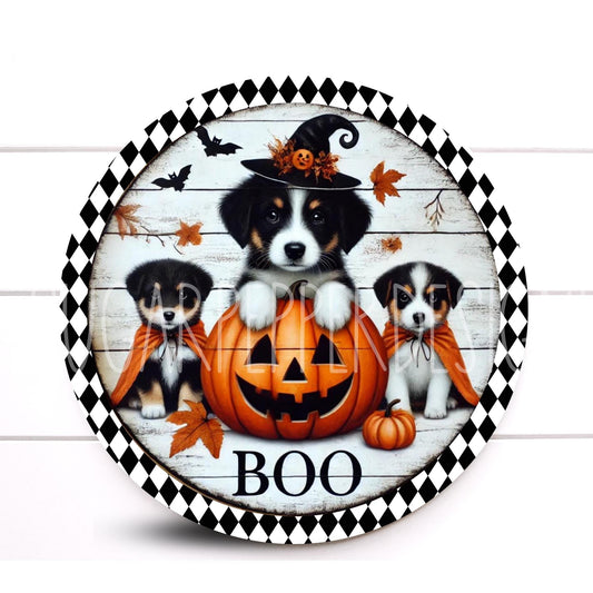 Wreath Sign, Boo Halloween Wreath Sign, Cute Dog Wreath Sign, Halloween Wreath Sign, Sign For Wreath