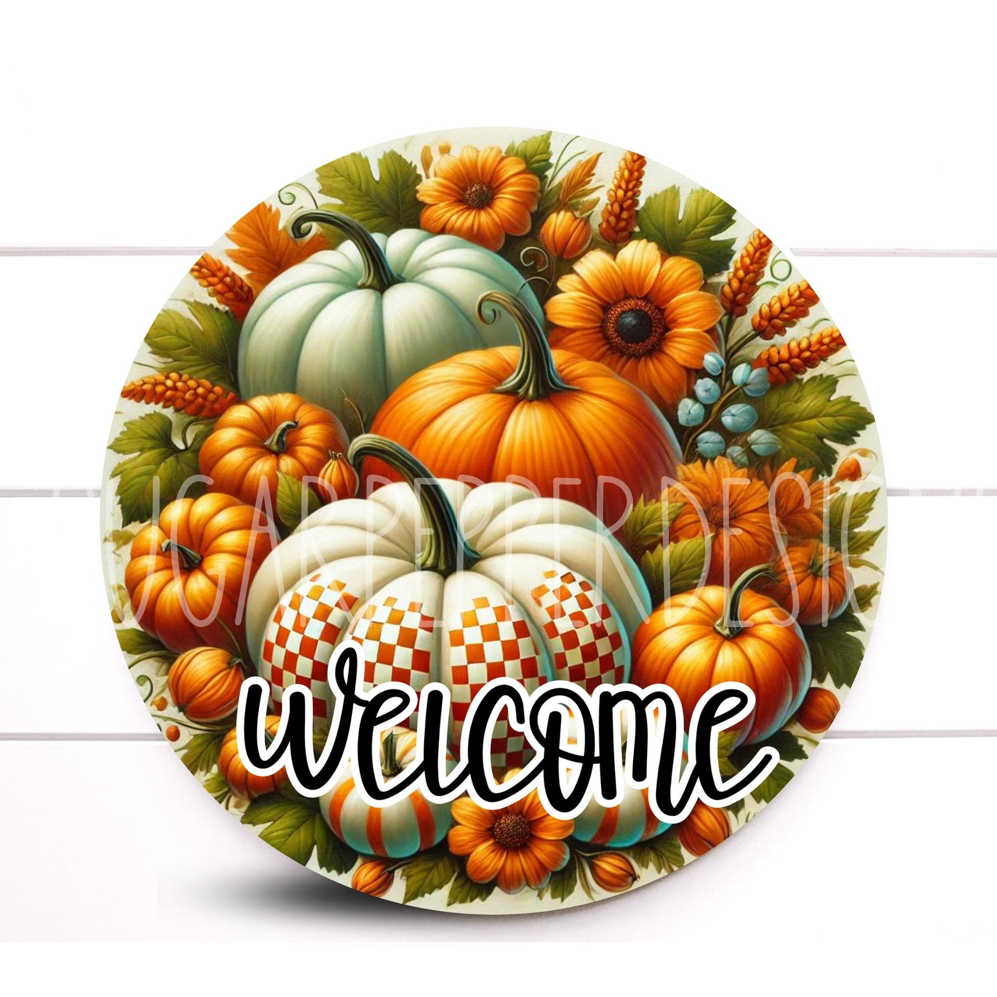 Wreath Sign, Welcome Fall Pumpkin Wreath Sign, Fall Wreath Sign, Pumpkin Wreath Sign, Sugar Pepper Designs, Sign For Wreath