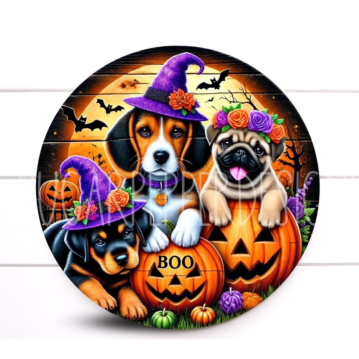 Wreath Sign, Boo Halloween Wreath Sign, Cute Dog Wreath Sign, Halloween Wreath Sign, Sign For Wreath