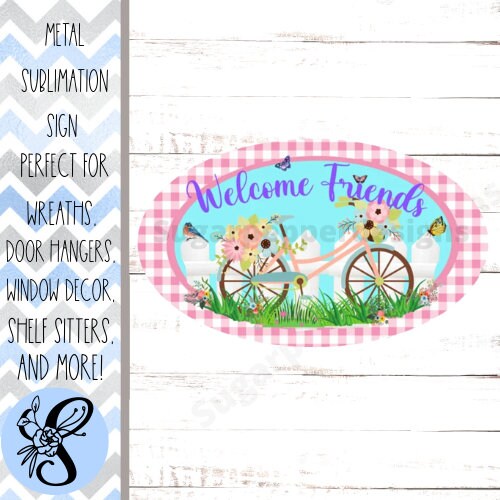 Wreath Sign, Oval Wreath Sign, Bicycle Wreath Sign, Sugar Pepper Designs, Sign For Wreath