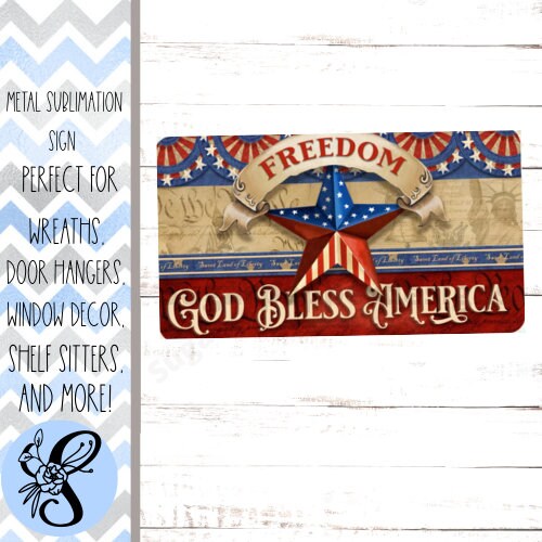 Wreath Sign, God Bless America Patriotic Wreath Sign, Summer Wreath Sign, Sugar Pepper Designs, Door Decor, Sign For Wreath