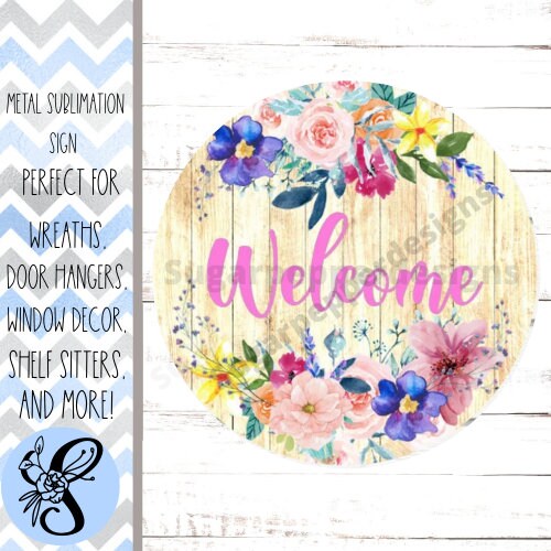 Wreath Sign, Welcome Wreath Sign, Round Wreath Sign, Sugar Pepper Designs, Sign For Wreath, Door Decor