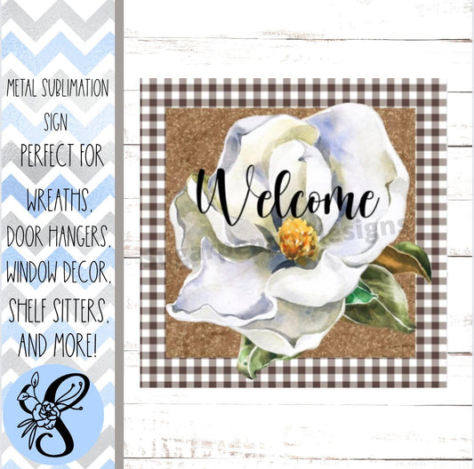 Wreath Sign, Magnolia Welcome Everyday Wreath Sign, Sugar Pepper Designs, Sign For Wreath, Door Decor