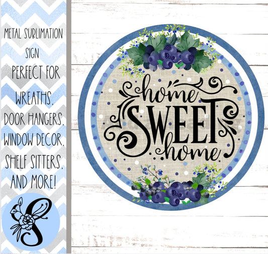 Wreath Sign, Blueberry Wreath Sign, Round Wreath Round, Sugar Pepper Designs, Sign For Wreath, Door Decor