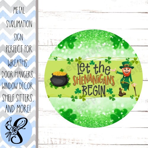 Wreath Sign, Round Wreath Sign, St. Patty's Day Wreath Sign, Sugar Pepper Designs, Sign For Wreath, St. Patrick's Day Supplies, Door Decor