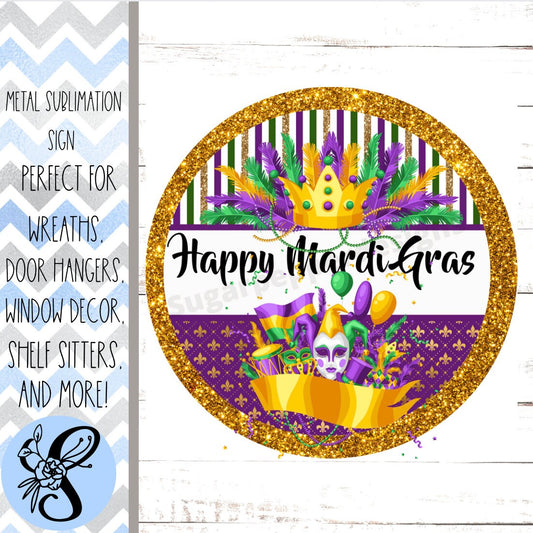 Wreath Sign, Mardi Gras Wreath Sign, Round Wreath Sign, Sugar Pepper Designs, Sign For Wreath, Door Decor