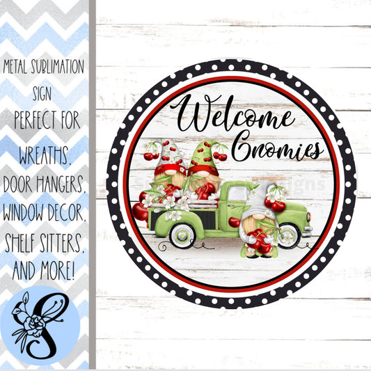 Wreath Sign, Cherry Wreath Sign, Cherry Gnome Sign, Sugar Pepper Designs, Sign For Wreath, Door Decor