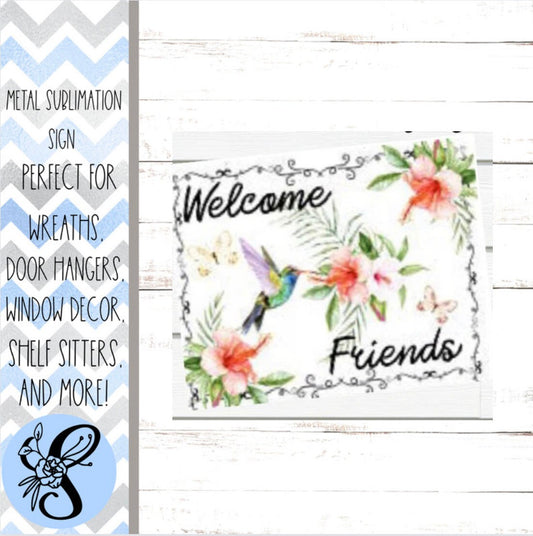 Wreath Sign, Hummingbird Wreath Sign, Welcome Friends Wreath Sign, Sugar Pepper Designs, Sign For Wreath, Door Decor