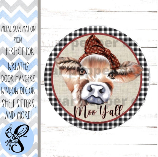 Wreath Sign, Cow Wreath Sign, Farmhouse Wreath Sign, Everyday Wreath Sign Sugar Pepper Design Door Decor Sign For Wreath