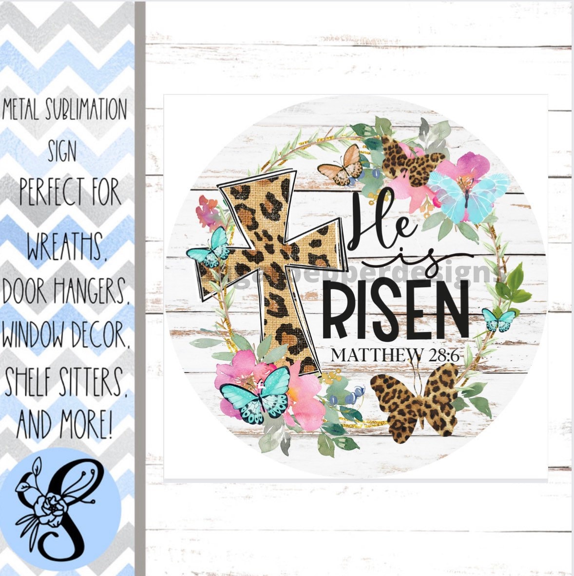 Wreath Sign, Easter Wreath Sign, He Is Risen Wreath Sign, Christian Wreath Sign, Sugar Pepper Designs, Sign For Wreath, Door Decor