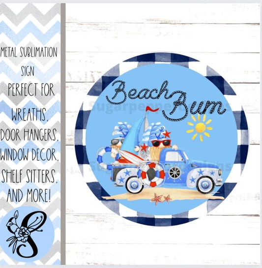 Wreath Sign, Beach Bum Wreath Sign, Summer Gnome Wreath Sign, Sugar Pepper Designs, Sign For Wreath, Door Decor