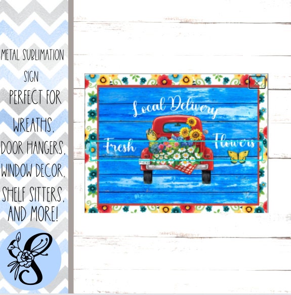 Wreath Sign, Fresh Flowers Market Wreath Sign Sugar Pepper Design Door Decor