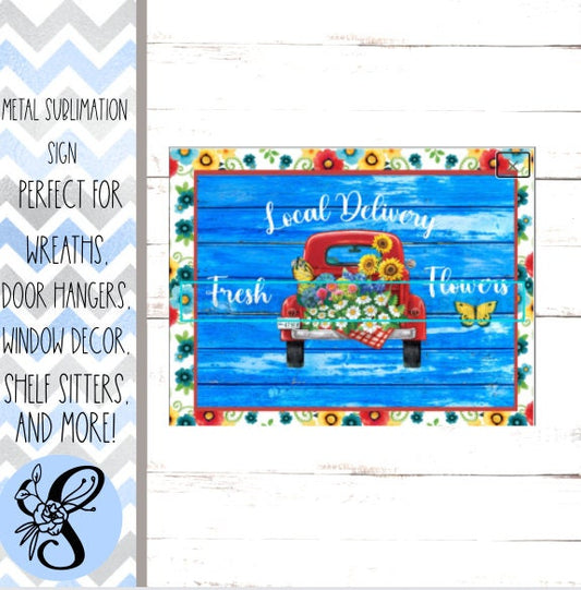 Wreath Sign, Fresh Flowers Market Wreath Sign Sugar Pepper Design Door Decor